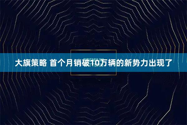 大旗策略 首个月销破10万辆的新势力出现了